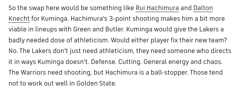 华体会服务平台-库明加不适合湖人？2换1交易是无奈备选：八村垒也难立足勇士体系